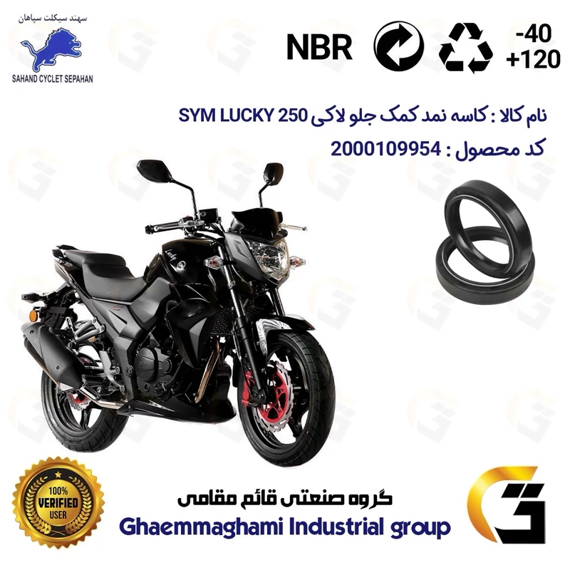 کاسه نمد کمک جلو موتورسیکلت کد 1364811 مناسب برای اس وای ام لاکی 250 (لوکی) SYM LUCKY 250 سهند سیکلت سپاهان بسته دو عددی