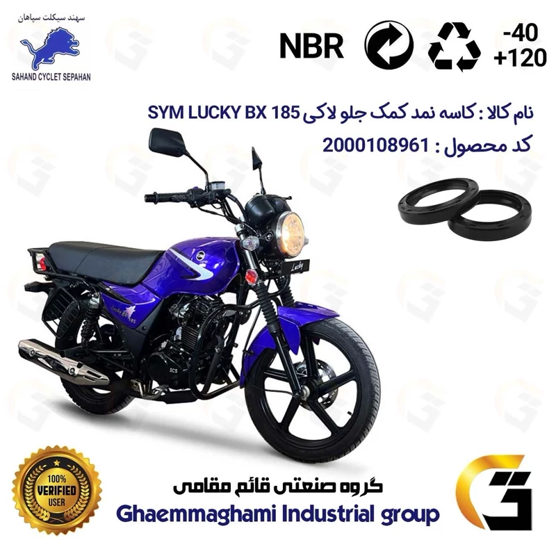 کاسه نمد کمک جلو موتورسیکلت کد 130405105 مناسب برای اس وای ام لاکی بی ایکس SYM LUCKY BX 185 (طرح بوکسر) بسته دو عددی