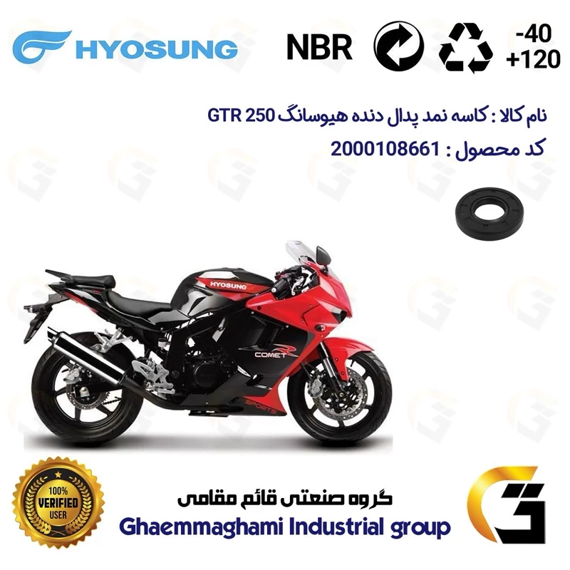 کاسه نمد شفت پدال دنده موتورسیکلت کد 112229 مناسب برای هیوسانگ 250 HYOSUNG GTR کویر موتور